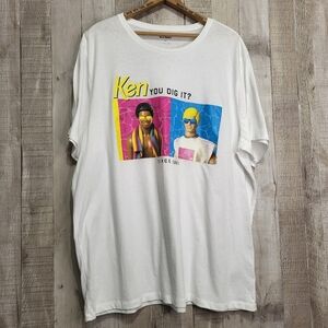 Old Navy White Graphic T-Shirt with Ken Print. Mens XXL